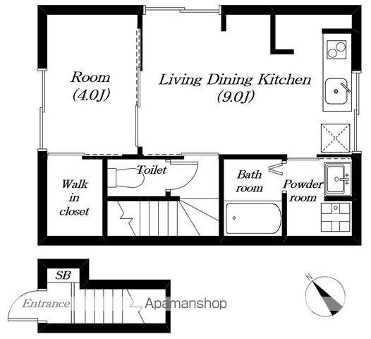 ブエナカーサ三雲(1LDK/2階)の間取り写真