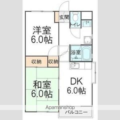 トータスガーデン(2DK/1階)の間取り写真