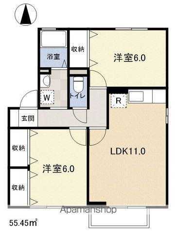 リヴィエール(2LDK/2階)の間取り写真