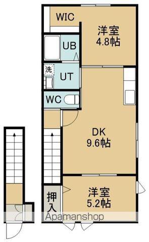 MESON GENTIL(2DK/2階)の間取り写真