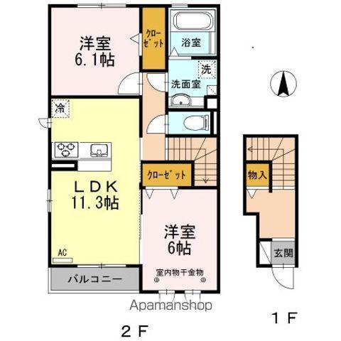 プラム シャルマン(2LDK/2階)の間取り写真