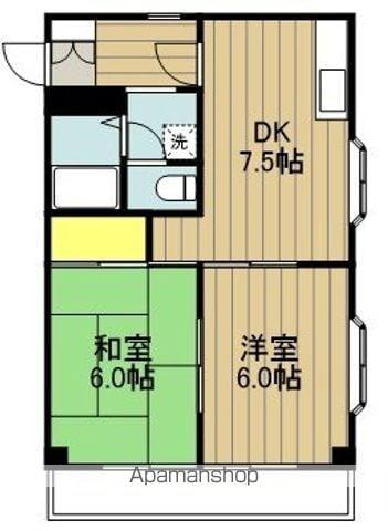 笹屋マンション(2DK/2階)の間取り写真