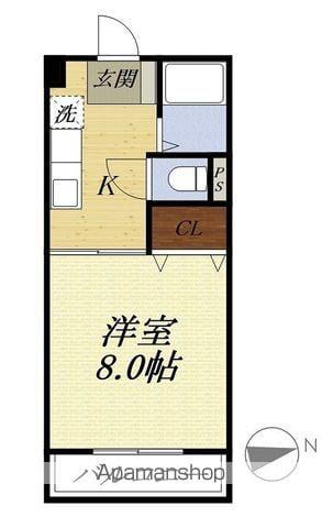 エイカハイム(1K/2階)の間取り写真