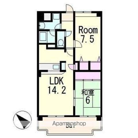 コスミックルーム21(2LDK/2階)の間取り写真