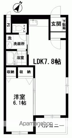 オーシャンビュー永崎(1DK/3階)の間取り写真