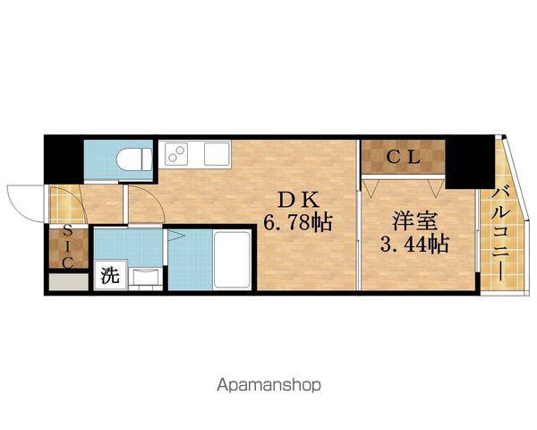 クローバー・グランデ今里(1DK/1階)の間取り写真