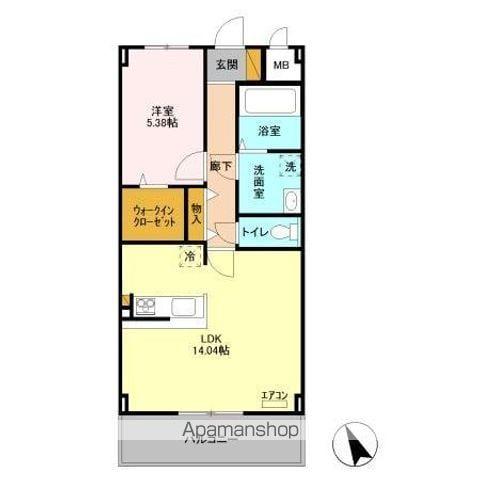 WISTERIA(1LDK/2階)の間取り写真