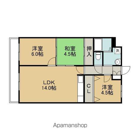 シャトーサンライズ(3LDK/1階)の間取り写真