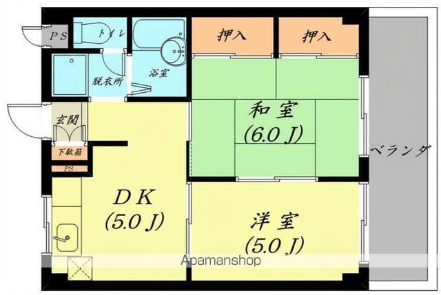 ロイヤルステージ石山(2DK/1階)の間取り写真