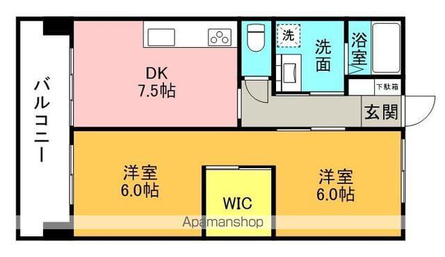 Y-FLAT(2DK/3階)の間取り写真