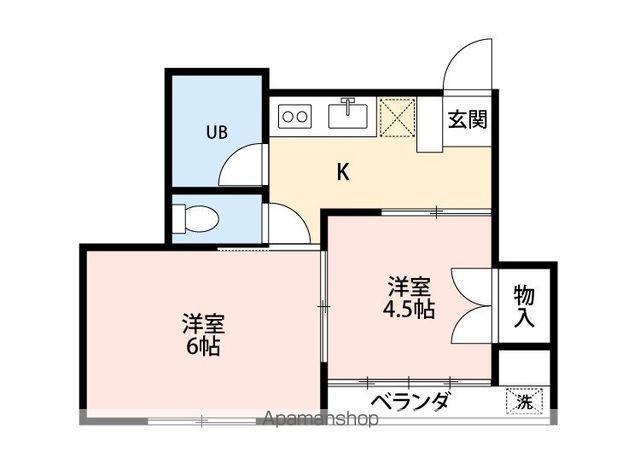 プリュニエ鎌ヶ谷(2K/1階)の間取り写真