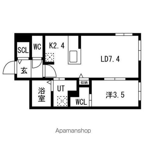 南4条西25丁目MS(1LDK/4階)の間取り写真