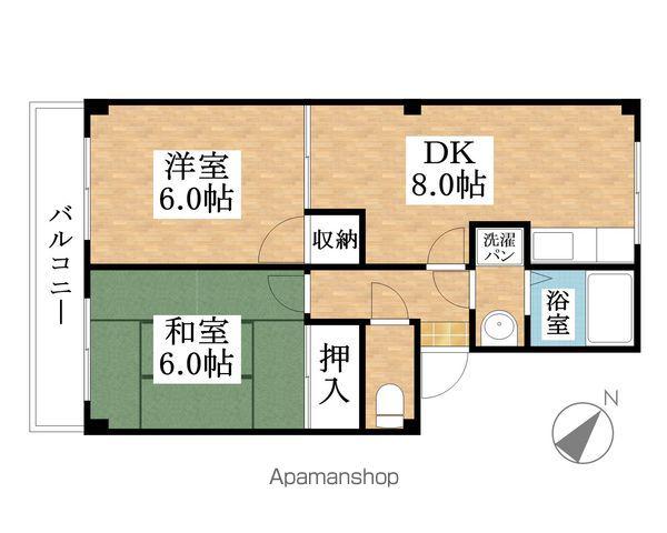 メゾン羽根西(2DK/2階)の間取り写真