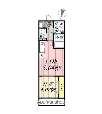 RUTILE吉川美南(1LDK/3階)の間取り写真