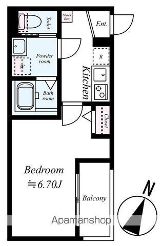 GRADUS松戸みのり台(1K/2階)の間取り写真
