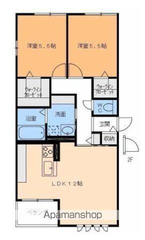 プレステージア東垣生(2LDK/2階)の間取り写真