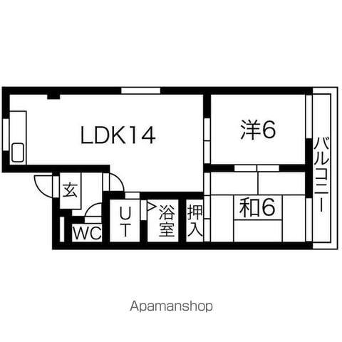 グリーズ本陣(2LDK/4階)の間取り写真
