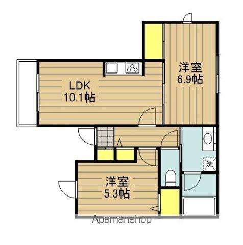 埼京線 戸田駅(埼玉) 徒歩7分 3階建 新築(2LDK/1階)の間取り写真