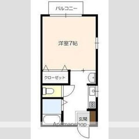 リブレン F棟(1K/1階)の間取り写真