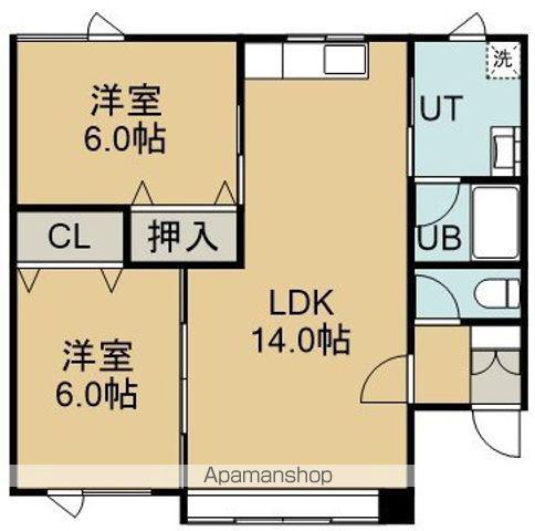 メゾンドK(2LDK/2階)の間取り写真