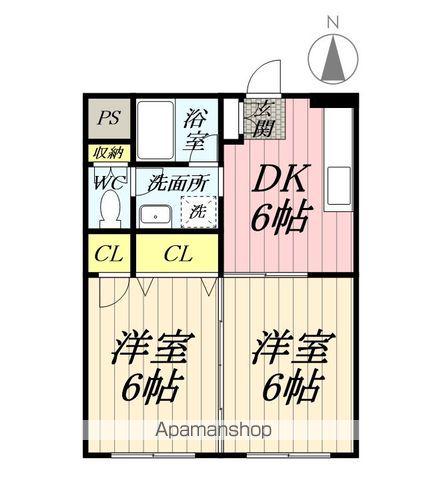 パレスK(2DK/3階)の間取り写真