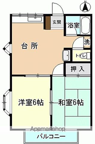 メゾンつかさ(2DK/2階)の間取り写真