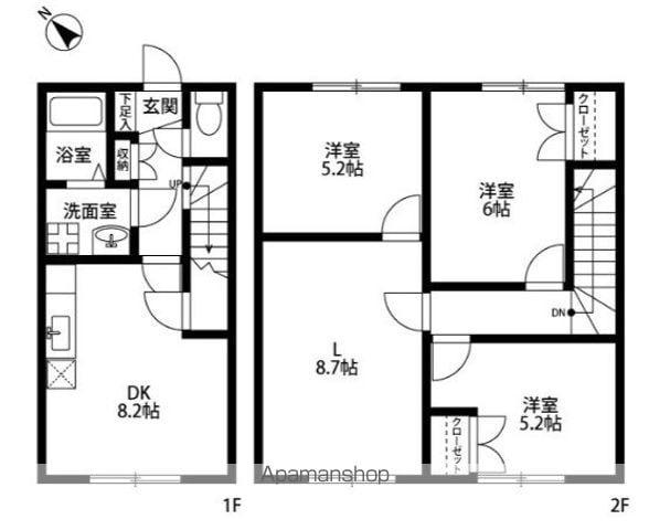 プレジール カーサ・ベルデ(3LDK/1階)の間取り写真