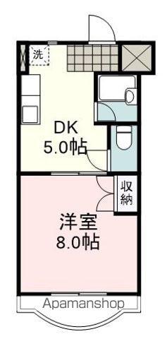 ファミーユ Ⅱ(1DK/3階)の間取り写真