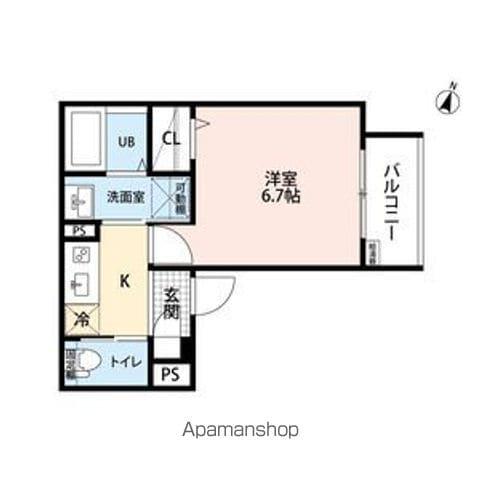 クレリア花池町(1K/1階)の間取り写真