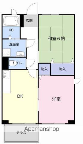 ウインビューA棟(2DK/1階)の間取り写真