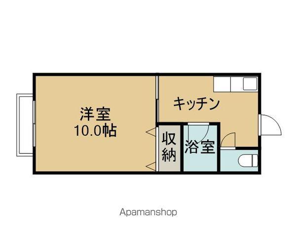 岩手県盛岡市 2階建 築35年(1K/1階)の間取り写真