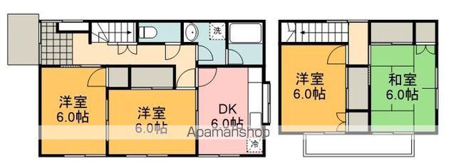 予讃線 市坪駅 徒歩38分 2階建 築38年(4DK)の間取り写真