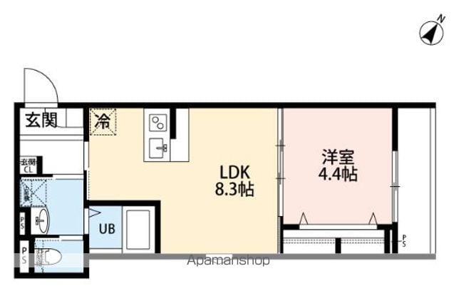 ROBOT HOME 阿佐谷北(1LDK/1階)の間取り写真