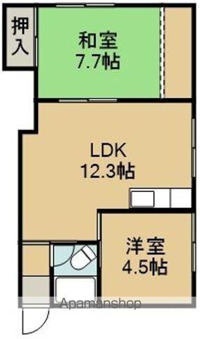 コーポこまつ(2LDK/2階)の間取り写真