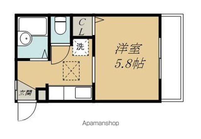 アルファスペース(1K/1階)の間取り写真