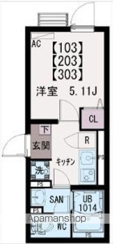 IXO町屋Ⅱ(1K/1階)の間取り写真