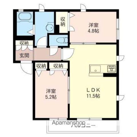 KASTANIE WIESEⅠ(2LDK/2階)の間取り写真