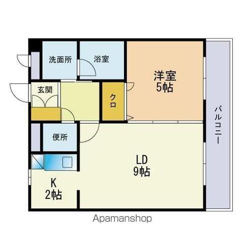 エトランゼX天神(1LDK/5階)の間取り写真