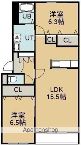 ヴァンクレールⅢ(2LDK/4階)の間取り写真