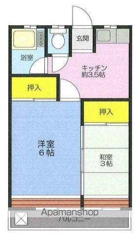 山田ビル(2K/2階)の間取り写真