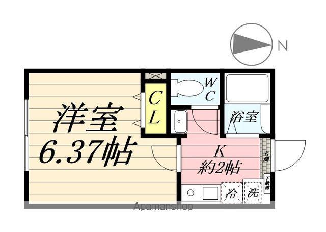 クレール上大岡弐番館(1K/1階)の間取り写真