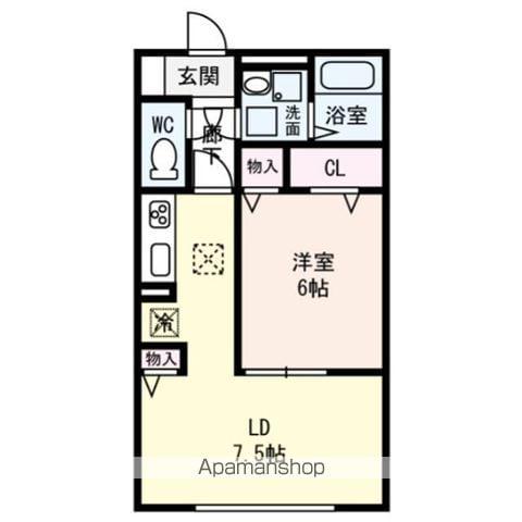 湖西線 堅田駅 徒歩10分 2階建 築15年(1LDK/2階)の間取り写真