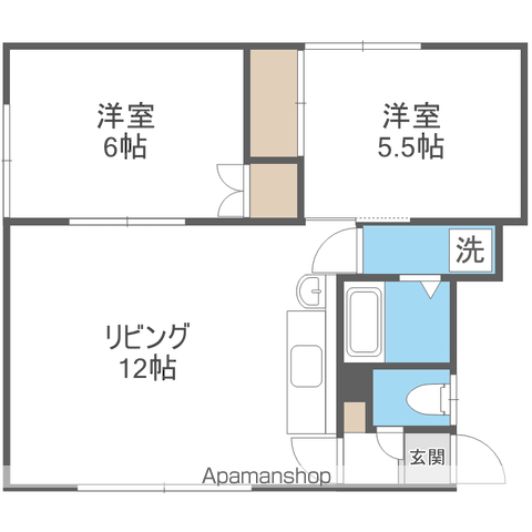美東マンションB(2LDK/2階)の間取り写真