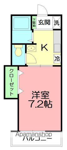 ウィンズパル(1K/2階)の間取り写真