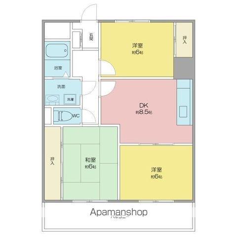 OMレジデンス瀬戸(3DK/1階)の間取り写真