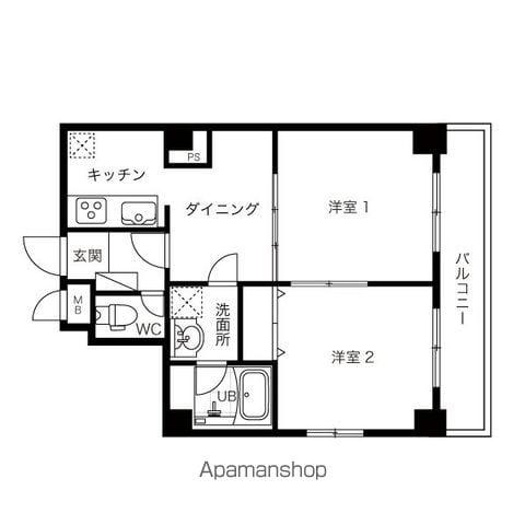 前田ビル(2DK/5階)の間取り写真