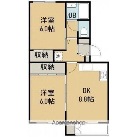 アメニティ駒場(2DK/4階)の間取り写真