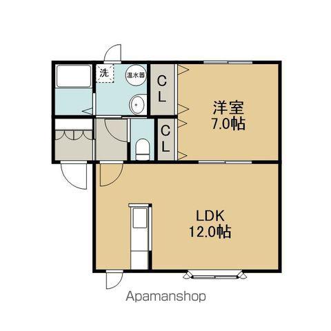 FRIEND-Ⅴ(1LDK/2階)の間取り写真