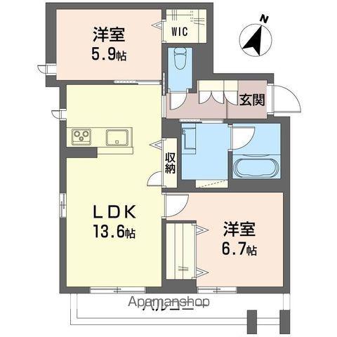 レスポアール(2LDK/3階)の間取り写真