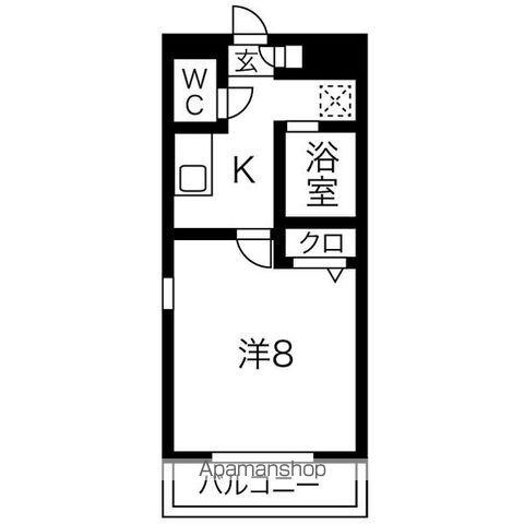 エトワール如意申(1K/2階)の間取り写真